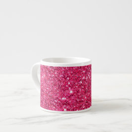 Glamor Hot Pink Glitter Espresso Kop