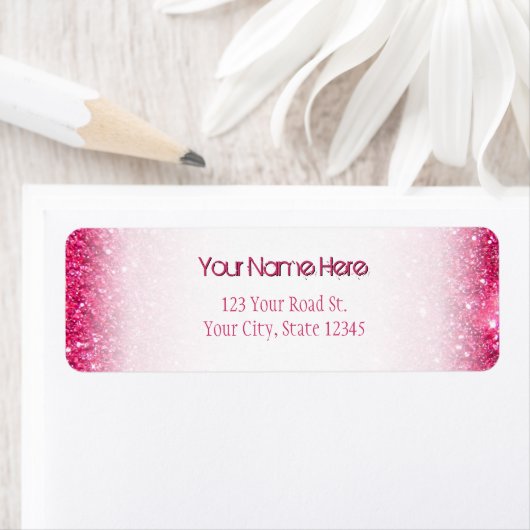 Glamor Hot Pink Glitter Etiket (Insitu)