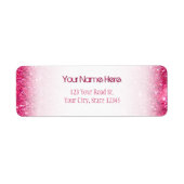 Glamor Hot Pink Glitter Etiket (Voorkant)