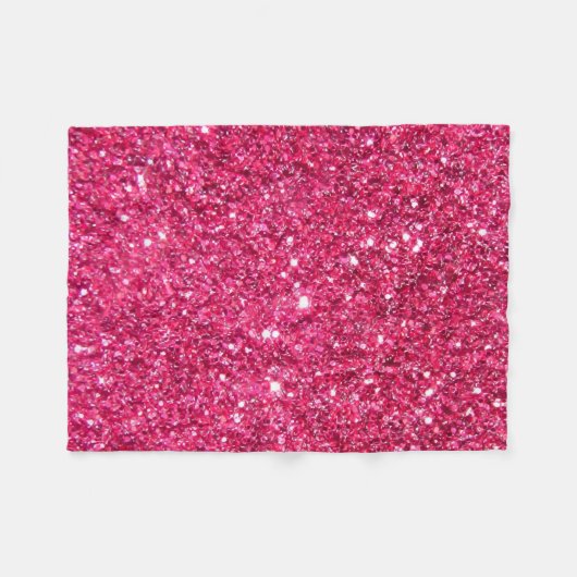 Glamor Hot Pink Glitter Fleece Deken (Voorkant (Horizontaal))