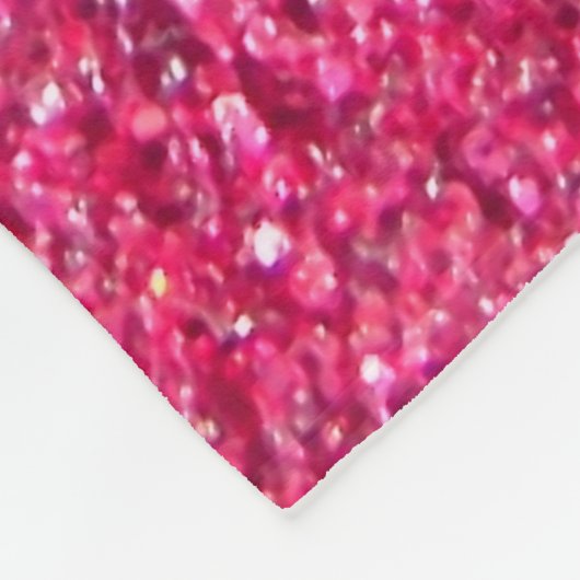Glamor Hot Pink Glitter Fleece Deken (Hoek)