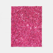 Glamor Hot Pink Glitter Fleece Deken (Voorkant)