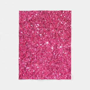 Glamor Hot Pink Glitter Fleece Deken