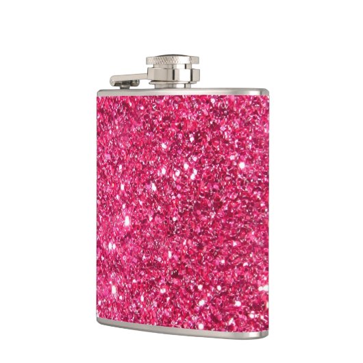 Glamor Hot Pink Glitter Heupfles (Links)