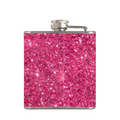 Glamor Hot Pink Glitter Heupfles (Achterkant)