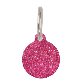 Glamor Hot Pink Glitter Huisdierpenning