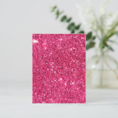 Glamor Hot Pink Glitter Kaart (Staand voorkant)