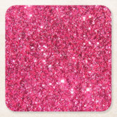 Glamor Hot Pink Glitter Kartonnen Onderzetters (Voorkant)