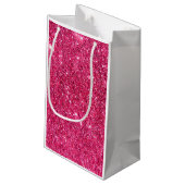 Glamor Hot Pink Glitter Klein Cadeauzakje (Achterkant Gekanteld)