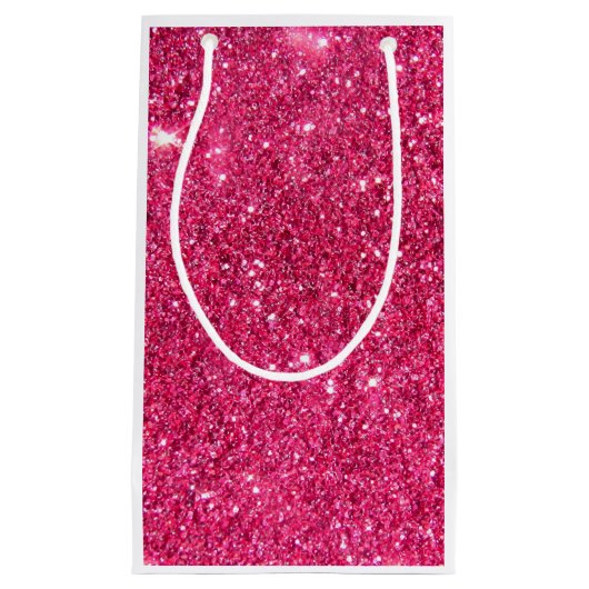 Glamor Hot Pink Glitter Klein Cadeauzakje (Voorkant)