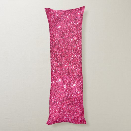 Glamor Hot Pink Glitter Lichaamskussen (Achterkant (Verticaal))