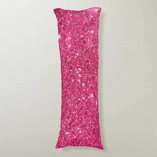 Glamor Hot Pink Glitter Lichaamskussen (Voorkant Verticaal)