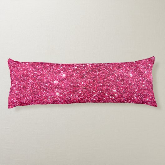 Glamor Hot Pink Glitter Lichaamskussen (Achterkant)