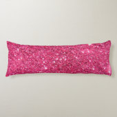 Glamor Hot Pink Glitter Lichaamskussen (Voorkant)