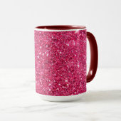 Glamor Hot Pink Glitter Mok (Voorkant rechts)
