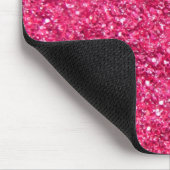 Glamor Hot Pink Glitter Muismat (Hoek)