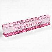 Glamor Hot Pink Glitter Naambordje
