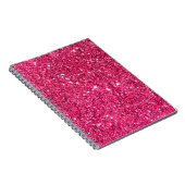 Glamor Hot Pink Glitter Notitieboek (Rechterzijde)