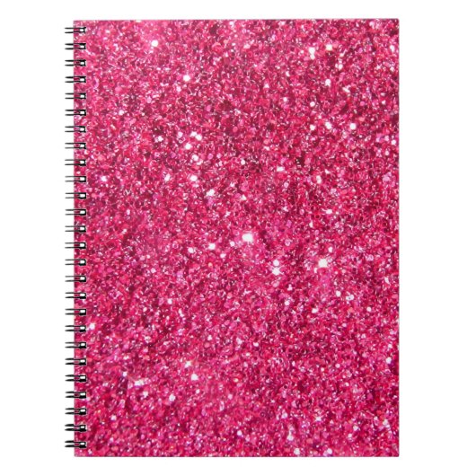 Glamor Hot Pink Glitter Notitieboek (Voorkant)