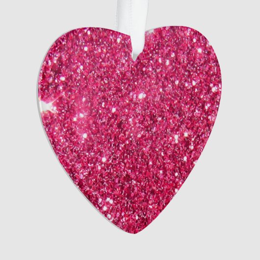 Glamor Hot Pink Glitter Ornament (voorkant)