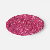 Glamor Hot Pink Glitter Papieren Bordje (Gekanteld)