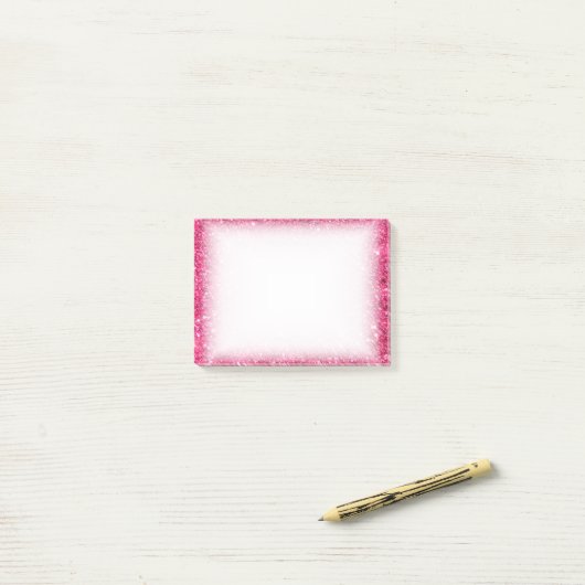 Glamor Hot Pink Glitter Post-it® Notes (Op bureau)