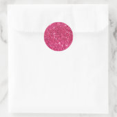 Glamor Hot Pink Glitter Ronde Sticker (Tas)