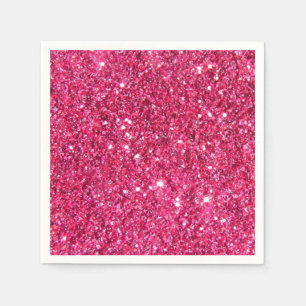 Glamor Hot Pink Glitter Servetten