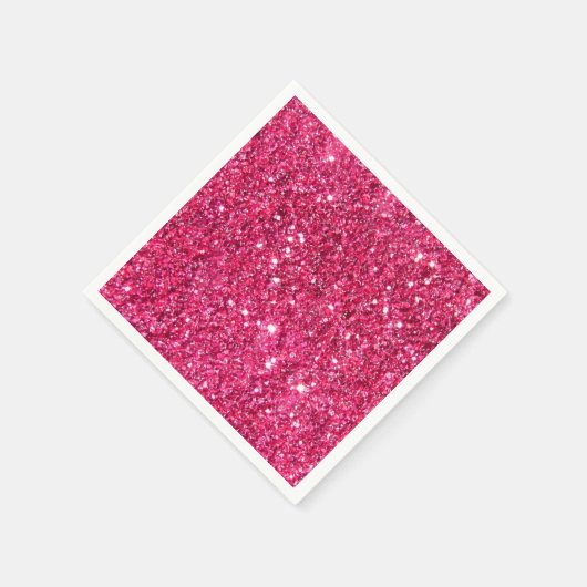 Glamor Hot Pink Glitter Servetten (Hoek)