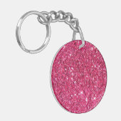 Glamor Hot Pink Glitter Sleutelhanger (Voorkant Links)