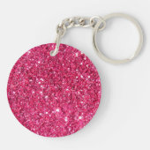 Glamor Hot Pink Glitter Sleutelhanger (Achterkant)