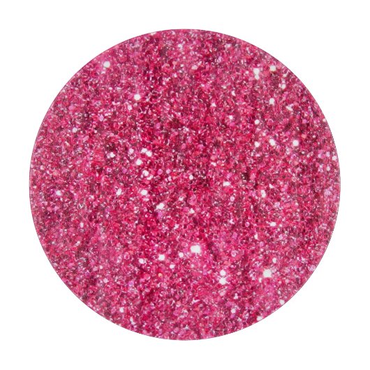 Glamor Hot Pink Glitter Snijplank (Voorkant)