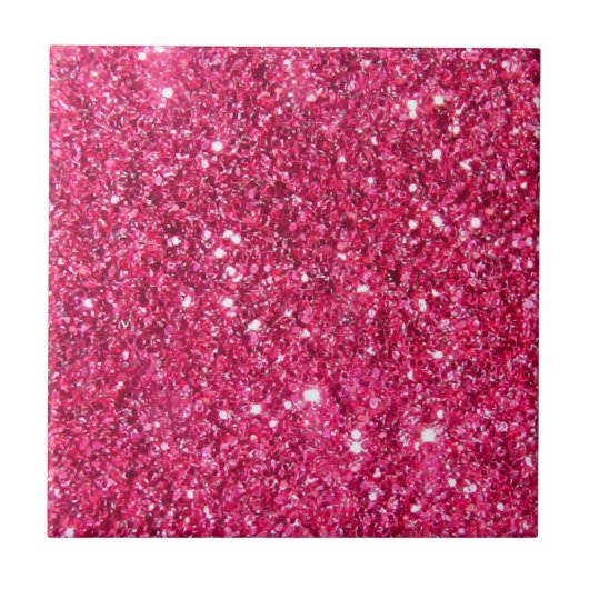 Glamor Hot Pink Glitter Tegeltje (Voorkant)