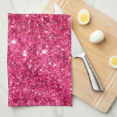 Glamor Hot Pink Glitter Theedoek (Quarter Fold)