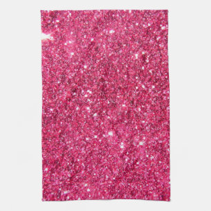 Glamor Hot Pink Glitter Theedoek