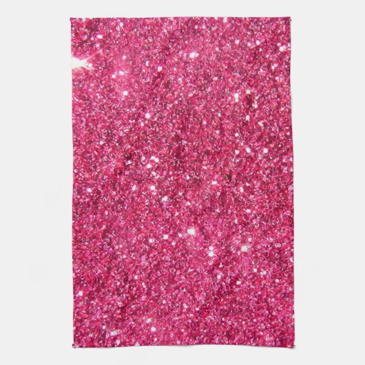 Glamor Hot Pink Glitter Theedoek (Verticaal)