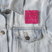 Glamor Hot Pink Glitter Vierkante Button 5,1 Cm (In situ)