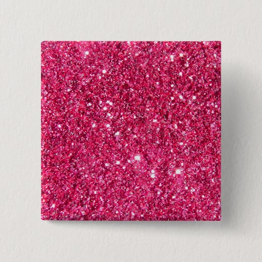 Glamor Hot Pink Glitter Vierkante Button 5,1 Cm (Voorkant)