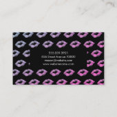 Glamor Hot Pink Violet Glitter Kisses Visitekaartje (Achterkant)