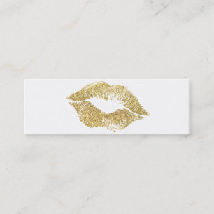 Glamor Lipstick Kiss Gold Glitter Mini Visitekaartje