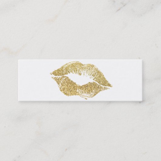 Glamor Lipstick Kiss Gold Glitter Mini Visitekaartje (Voorkant)