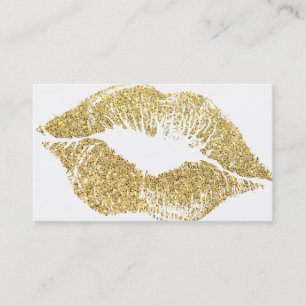 Glamor Lipstick Kiss Gold Glitter Visitekaartje