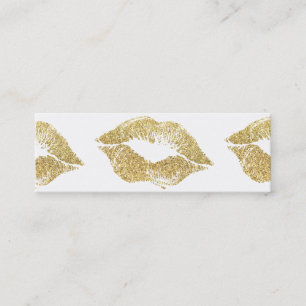 Glamor Lipstick Kisses Gold Glitter Mini Visitekaartje