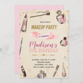 Glamor maakt een uitnodiging voor een verjaardagsf (Voorkant / Achterkant)