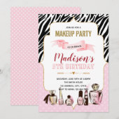 Glamor maakt een uitnodiging voor een verjaardagsf (Voorkant / Achterkant)