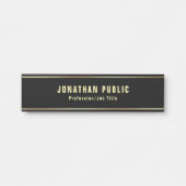 Glamor Modern Black Gold Sjabloon Elegant Trendy Deurbordje (Voorkant)