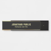 Glamor Modern Black Gold Sjabloon Elegant Trendy Deurbordje (Voorkant)