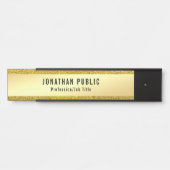 Glamor Modern Faux Gold Glitter Elegant Sjabloon Deurbordje (Voorkant)