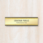 Glamor Modern Faux Gold Glitter Elegant Sjabloon Deurbordje (Voorkant)