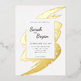 Glamor Modern Gold Foil Wedding Invitation Folie Uitnodiging